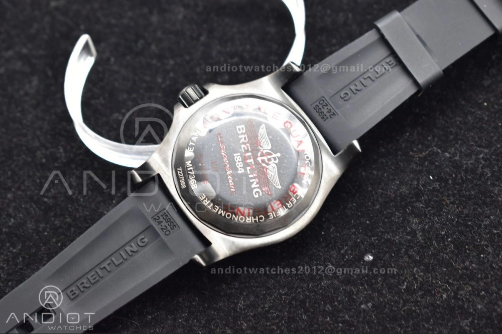 Superocean Automatic 44 TF 1:1 Best Edition Black Dial Black Bezel On Black Rubber Strap A2824