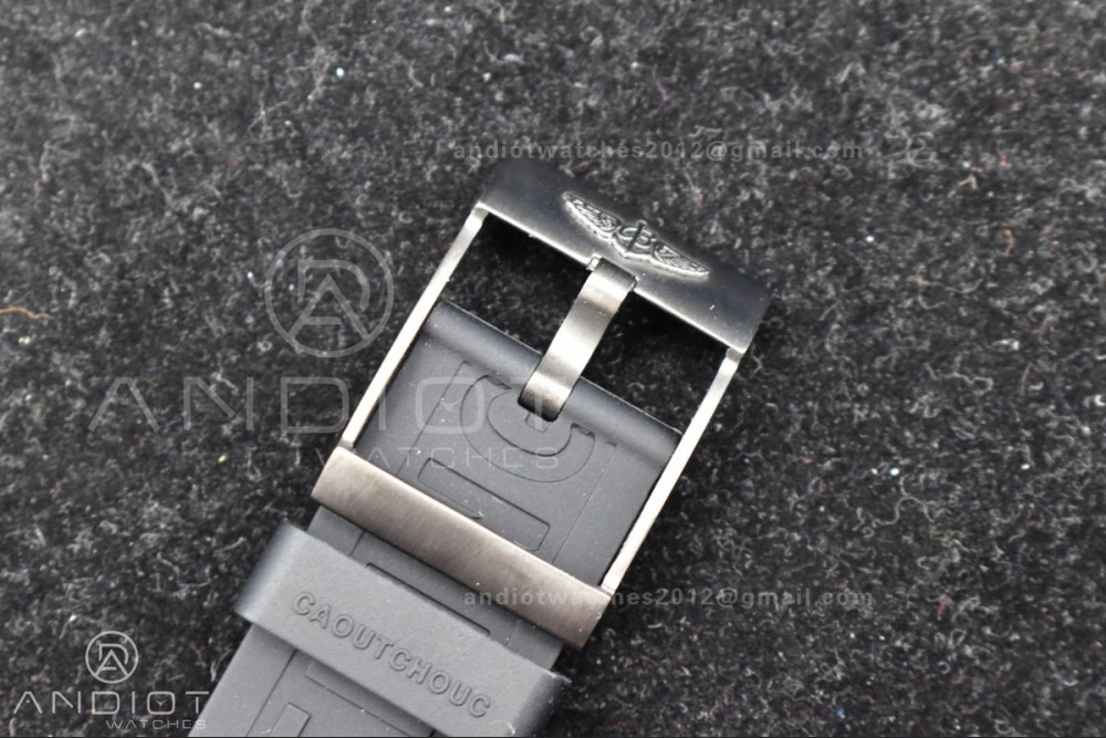 Superocean Automatic 44 TF 1:1 Best Edition Black Dial Black Bezel On Black Rubber Strap A2824