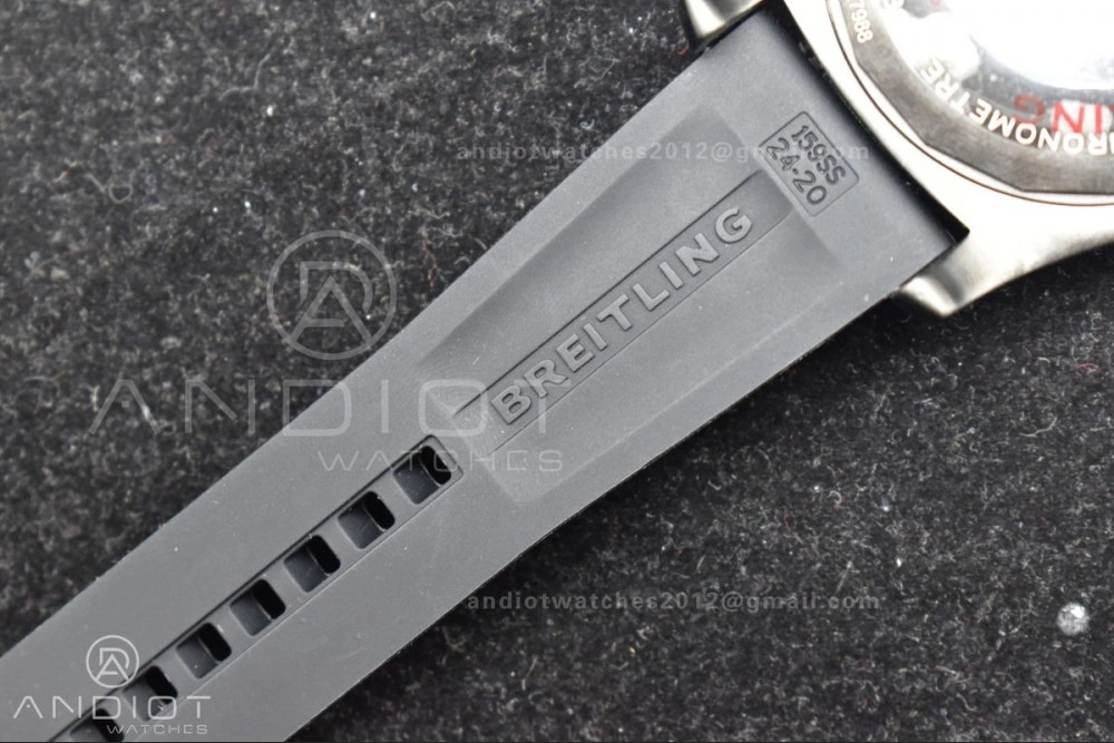 Superocean Automatic 44 TF 1:1 Best Edition Black Dial Black Bezel On Black Rubber Strap A2824