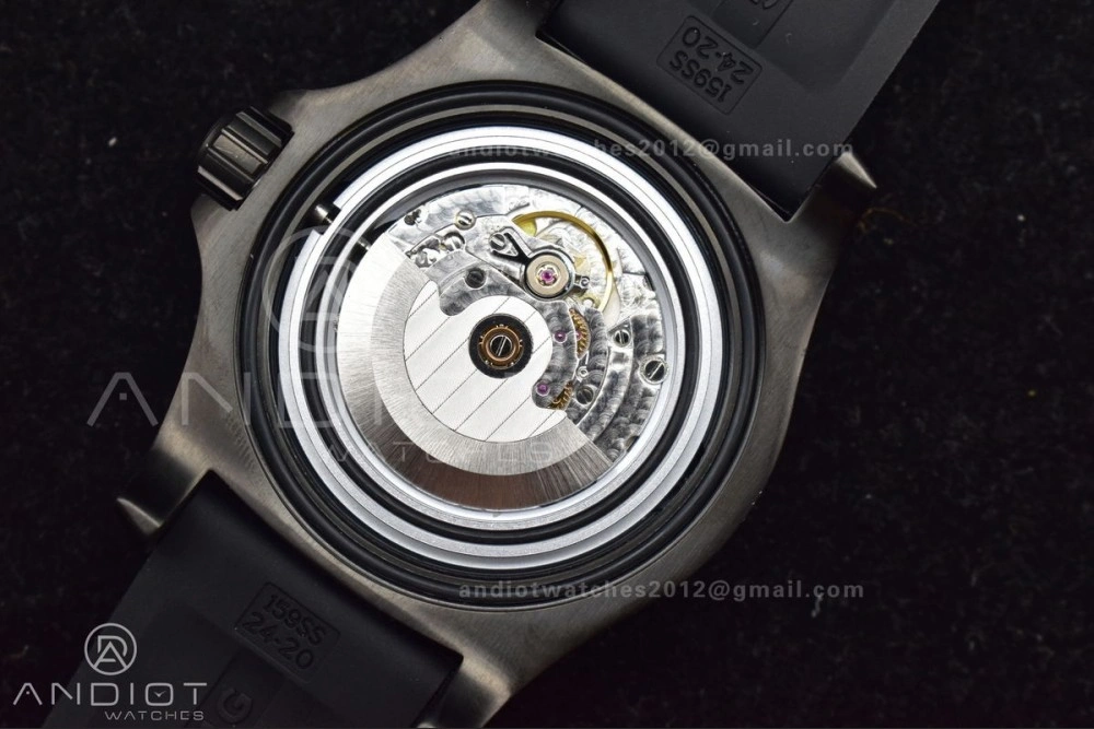 Superocean Automatic 44 TF 1:1 Best Edition Black Dial Black Bezel On Black Rubber Strap A2824