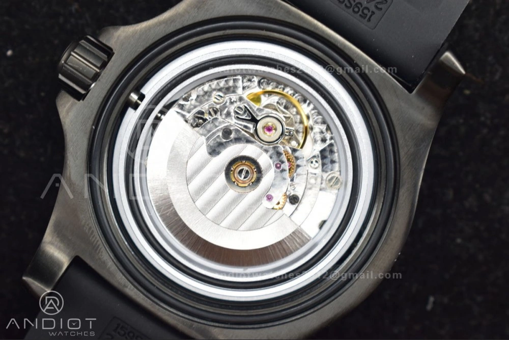 Superocean Automatic 44 TF 1:1 Best Edition Black Dial Black Bezel On Black Rubber Strap A2824