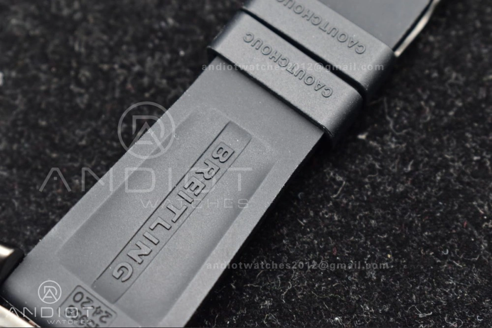 Superocean Automatic 44 TF 1:1 Best Edition Black Dial Black Bezel on Black Rubber Strap A2824