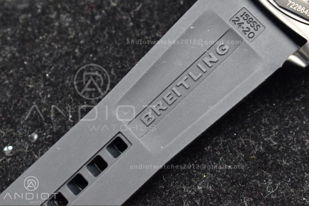 Superocean Automatic 44 TF 1:1 Best Edition Black Dial Black Bezel on Black Rubber Strap A2824