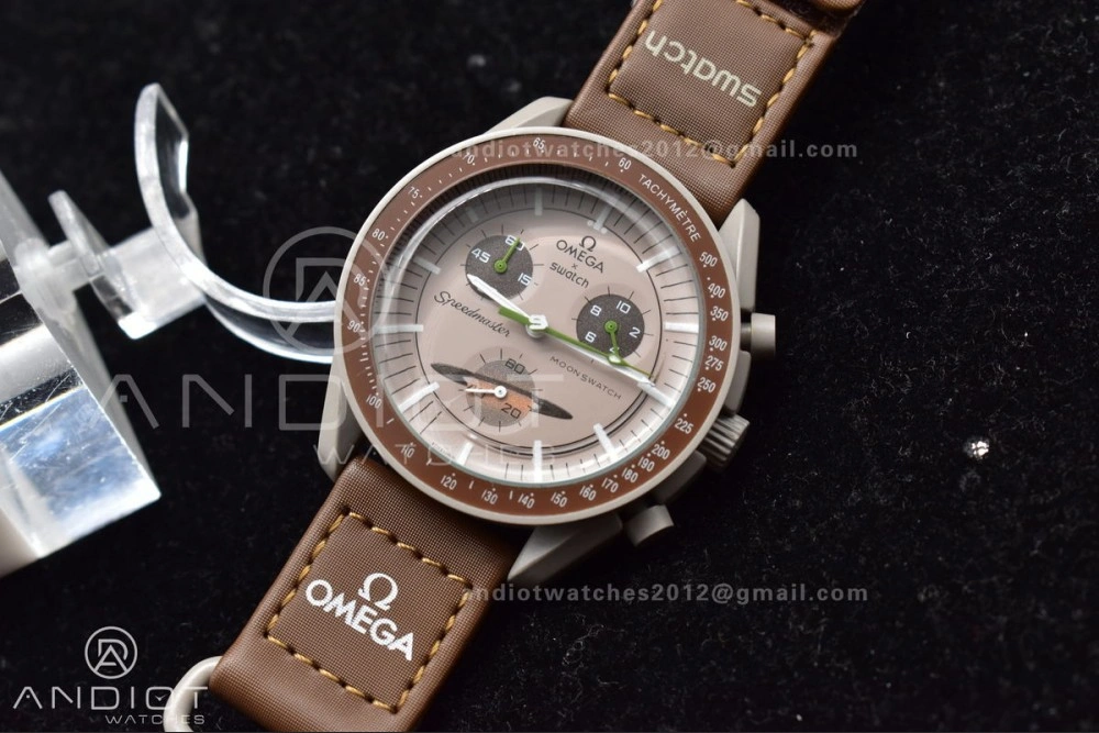 Swatch X Omega Bioceramic Moonwatch Mission To Saturn On Nylon Strap Quartz