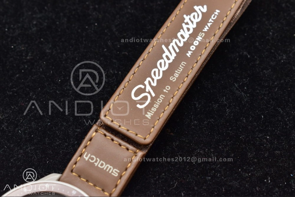 Swatch X Omega Bioceramic Moonwatch Mission To Saturn On Nylon Strap Quartz