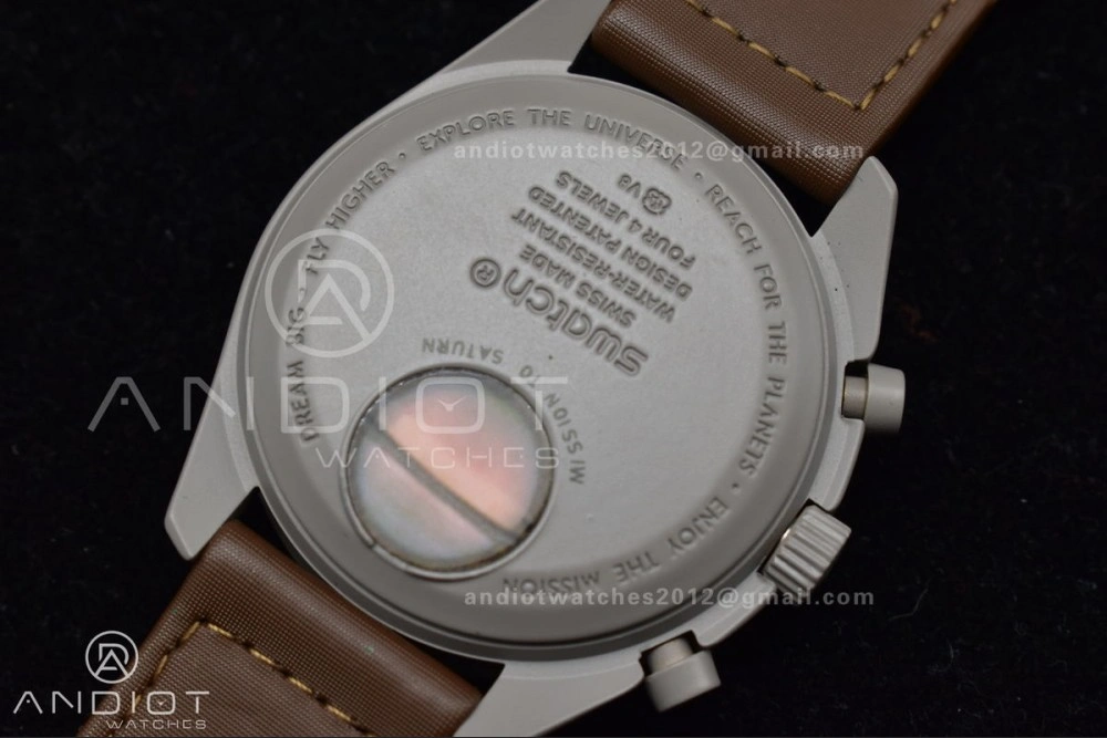 Swatch X Omega Bioceramic Moonwatch Mission To Saturn On Nylon Strap Quartz