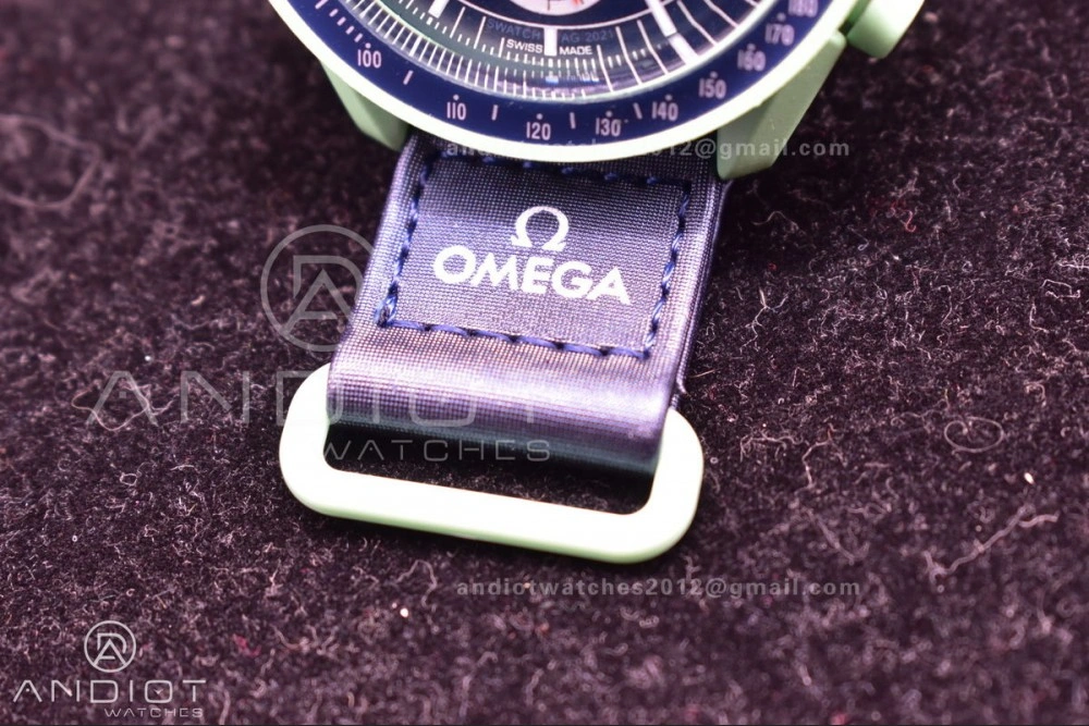 Swatch x Omega Bioceramic Moonwatch Mission to Earth on Nylon Strap Quartz