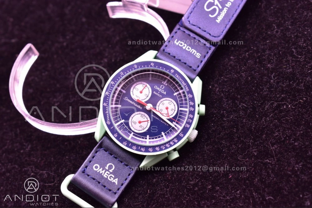 Swatch x Omega Bioceramic Moonwatch Mission to Earth on Nylon Strap Quartz