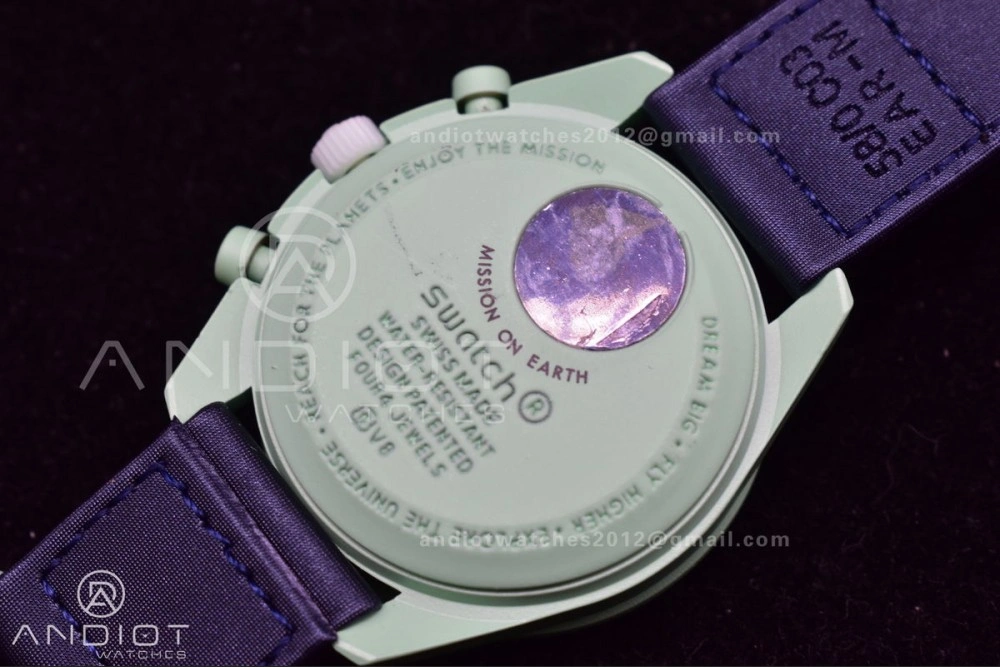 Swatch x Omega Bioceramic Moonwatch Mission to Earth on Nylon Strap Quartz