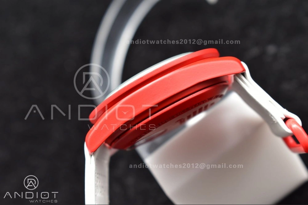 Swatch x Omega Bioceramic Moonwatch Mission to Mars on Nylon Strap Quartz