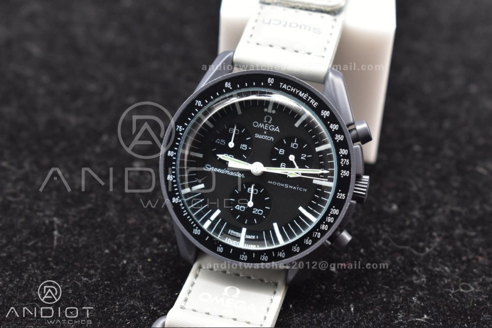 Swatch x Omega Bioceramic Moonwatch Mission to Mercury on Nylon Strap Quartz