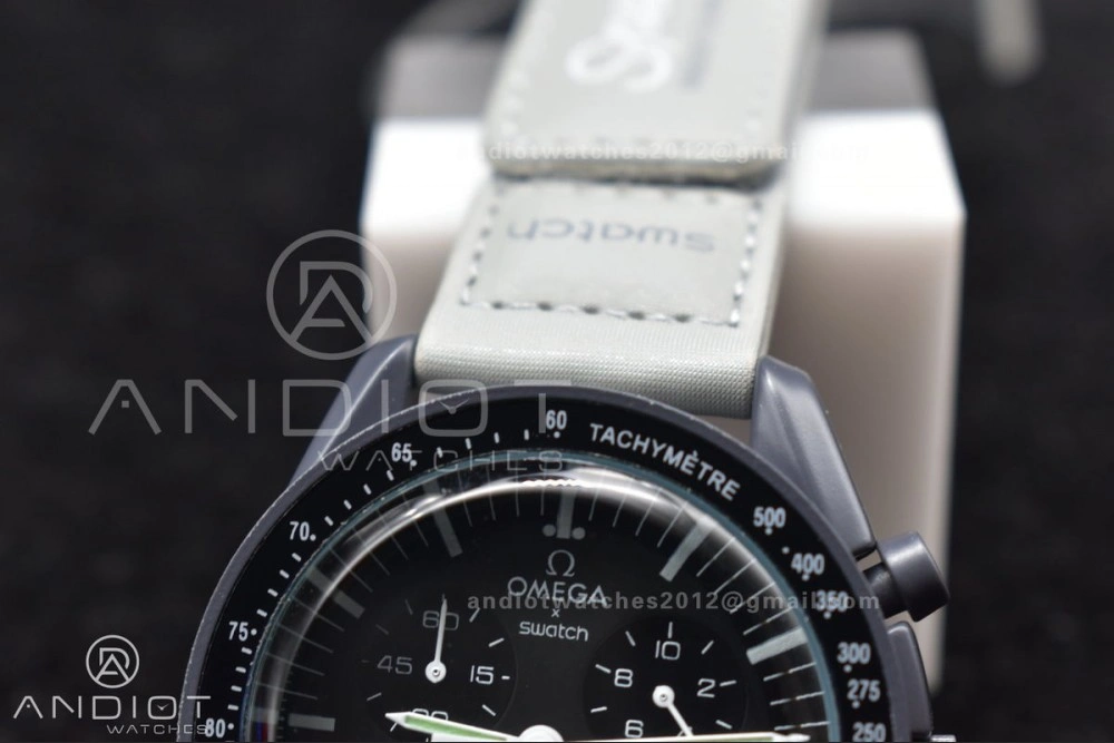 Swatch x Omega Bioceramic Moonwatch Mission to Mercury on Nylon Strap Quartz