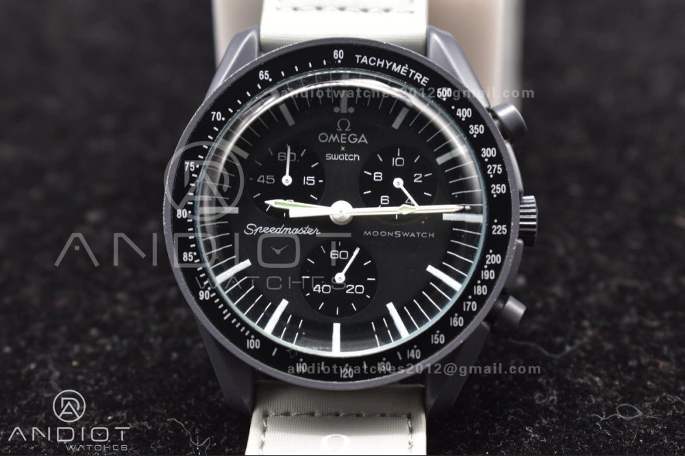 Swatch x Omega Bioceramic Moonwatch Mission to Mercury on Nylon Strap Quartz