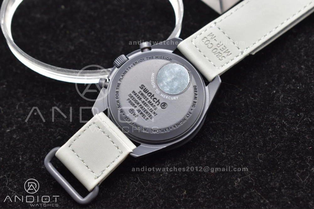 Swatch x Omega Bioceramic Moonwatch Mission to Mercury on Nylon Strap Quartz