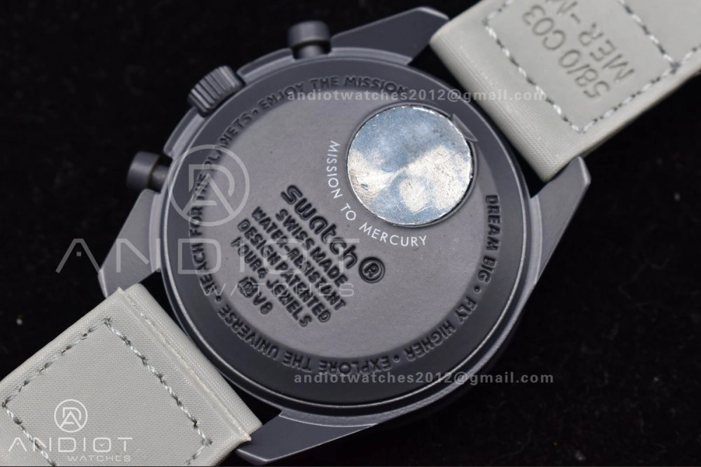 Swatch x Omega Bioceramic Moonwatch Mission to Mercury on Nylon Strap Quartz