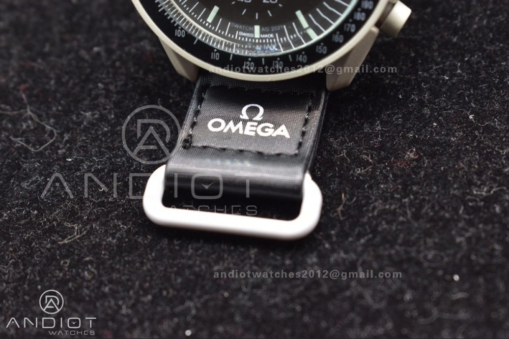Swatch x Omega Bioceramic Moonwatch Mission to The Moon on Nylon Strap Quartz