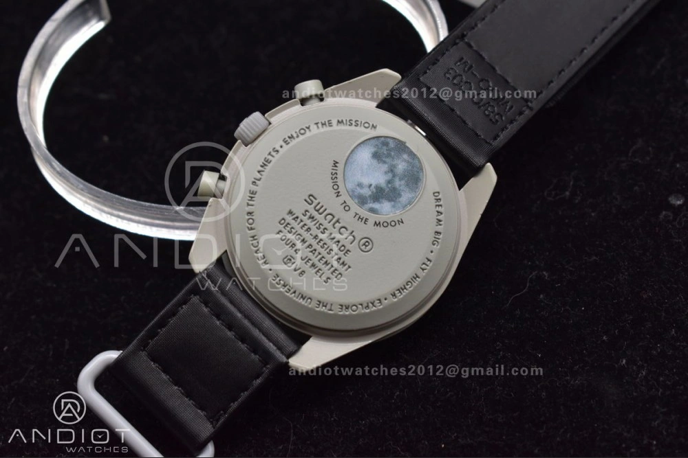 Swatch x Omega Bioceramic Moonwatch Mission to The Moon on Nylon Strap Quartz