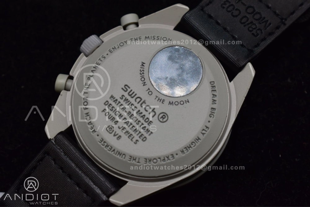 Swatch x Omega Bioceramic Moonwatch Mission to The Moon on Nylon Strap Quartz