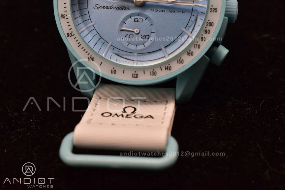 Swatch x Omega Bioceramic Moonwatch Mission to Uranus on Nylon Strap Quartz