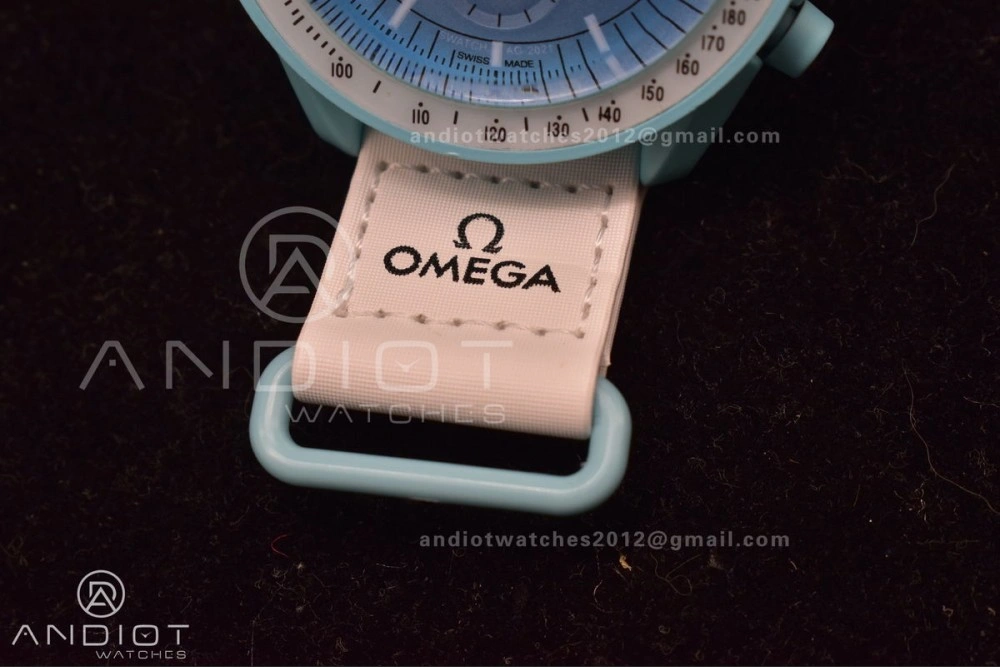 Swatch x Omega Bioceramic Moonwatch Mission to Uranus on Nylon Strap Quartz