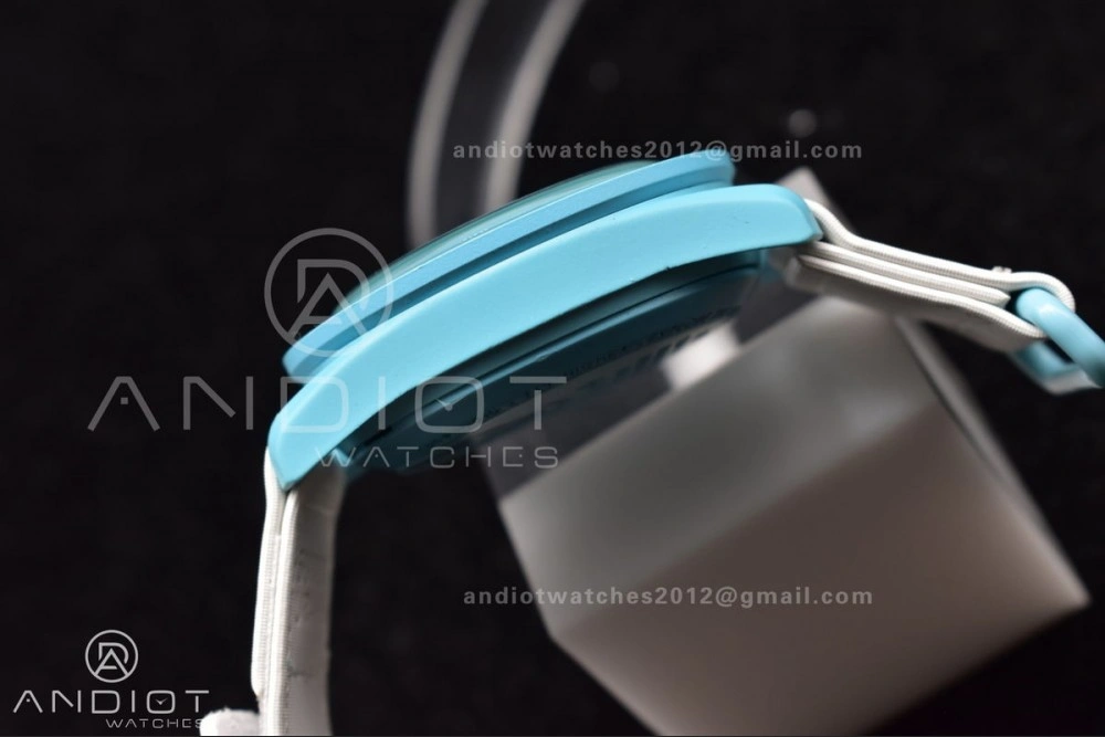 Swatch x Omega Bioceramic Moonwatch Mission to Uranus on Nylon Strap Quartz