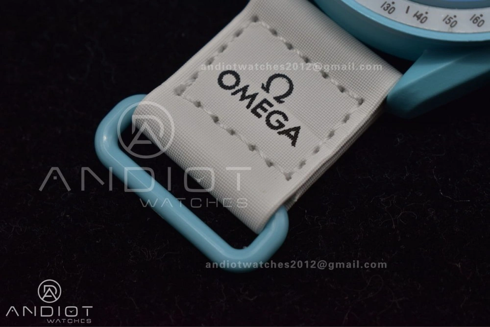 Swatch x Omega Bioceramic Moonwatch Mission to Uranus on Nylon Strap Quartz