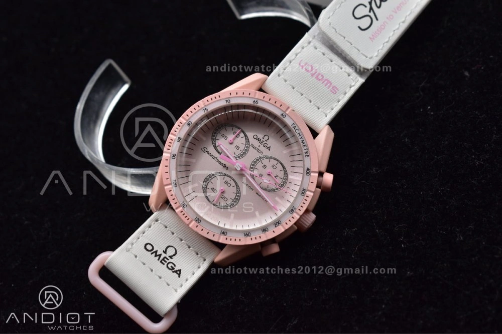 Swatch x Omega Bioceramic Moonwatch Mission to Venus on Nylon Strap Quartz