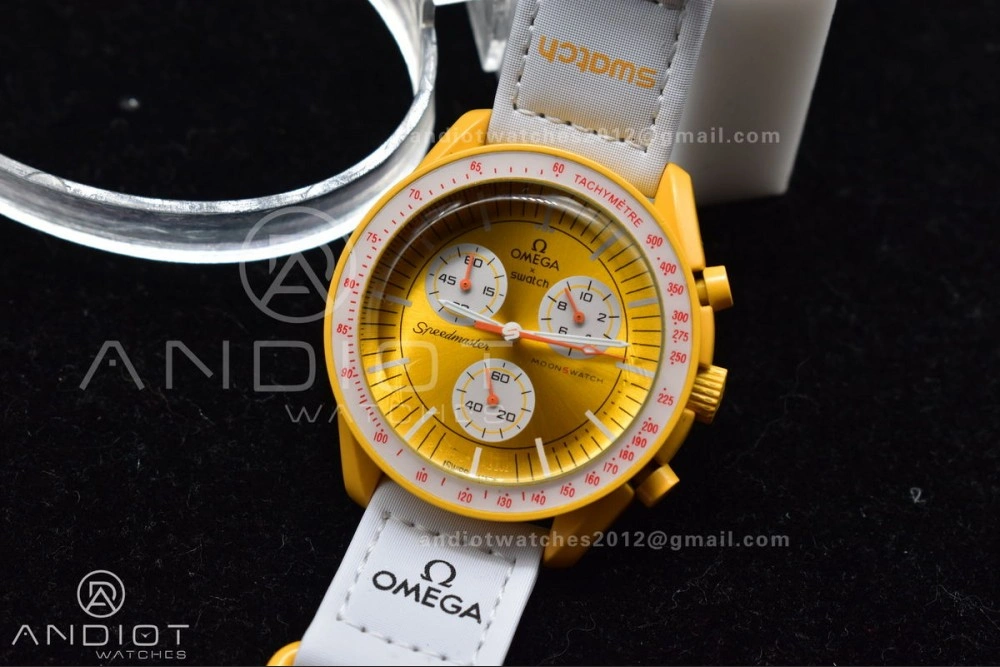 Swatch x Omega Bioceramic Moonwatch Mission to the Sun on Nylon Strap Quartz