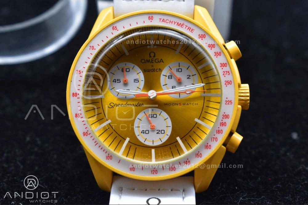 Swatch x Omega Bioceramic Moonwatch Mission to the Sun on Nylon Strap Quartz