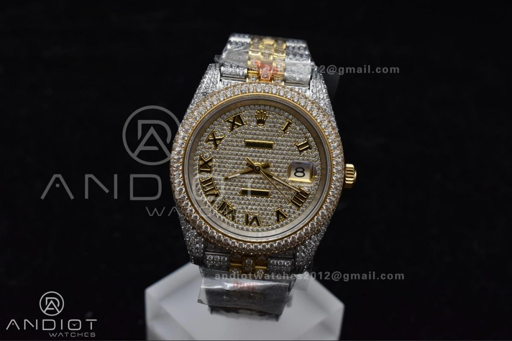 TWD 41mm Best Version Diamond DateJust Roman Dial 2 Tone Yellow Gold