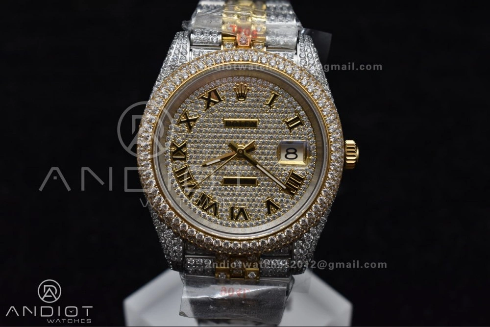 TWD 41mm Best Version Diamond DateJust Roman Dial 2 Tone Yellow Gold
