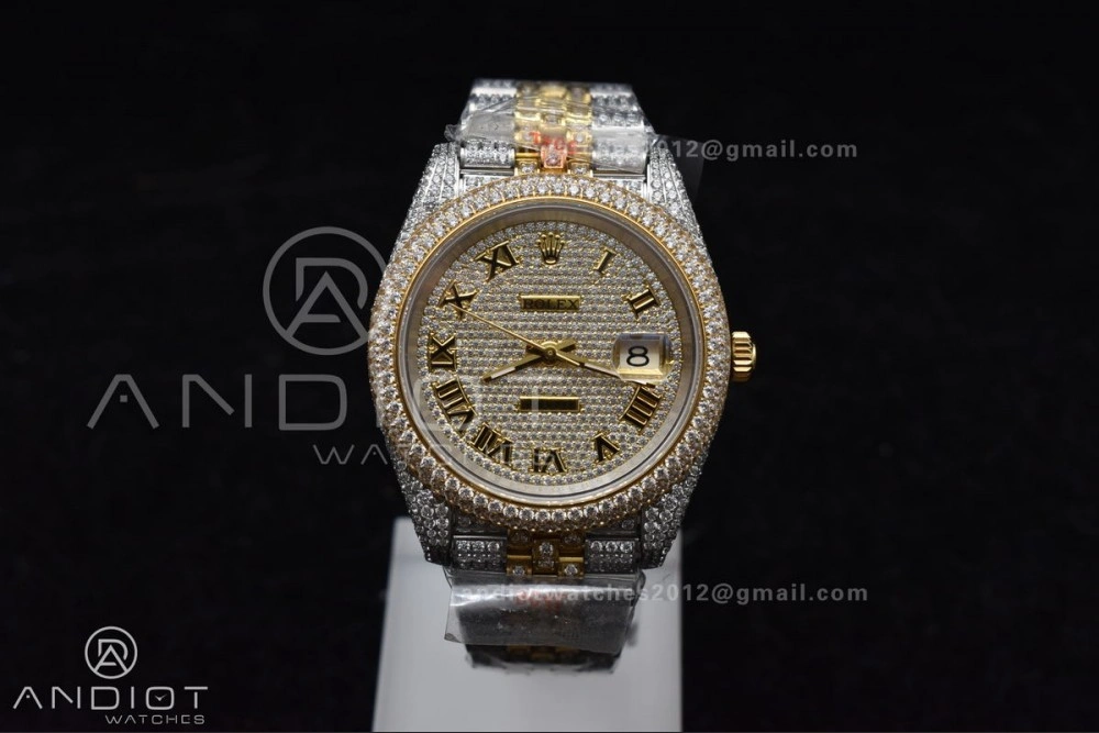 TWD 41mm Best Version Diamond DateJust Roman Dial 2 Tone Yellow Gold