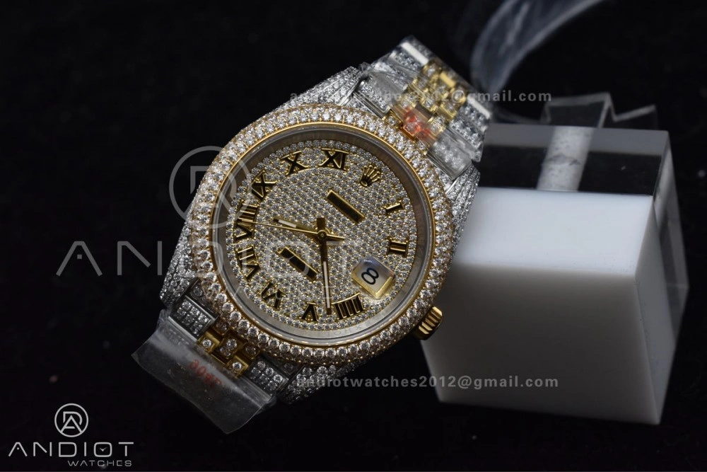 TWD 41mm Best Version Diamond DateJust Roman Dial 2 Tone Yellow Gold