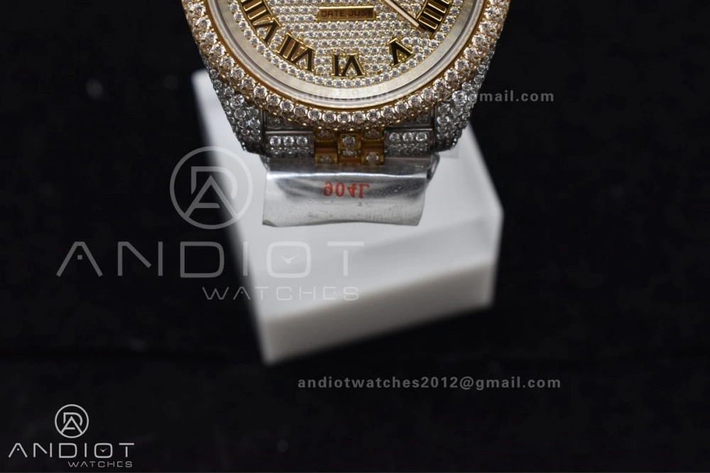 TWD 41mm Best Version Diamond DateJust Roman Dial 2 Tone Yellow Gold