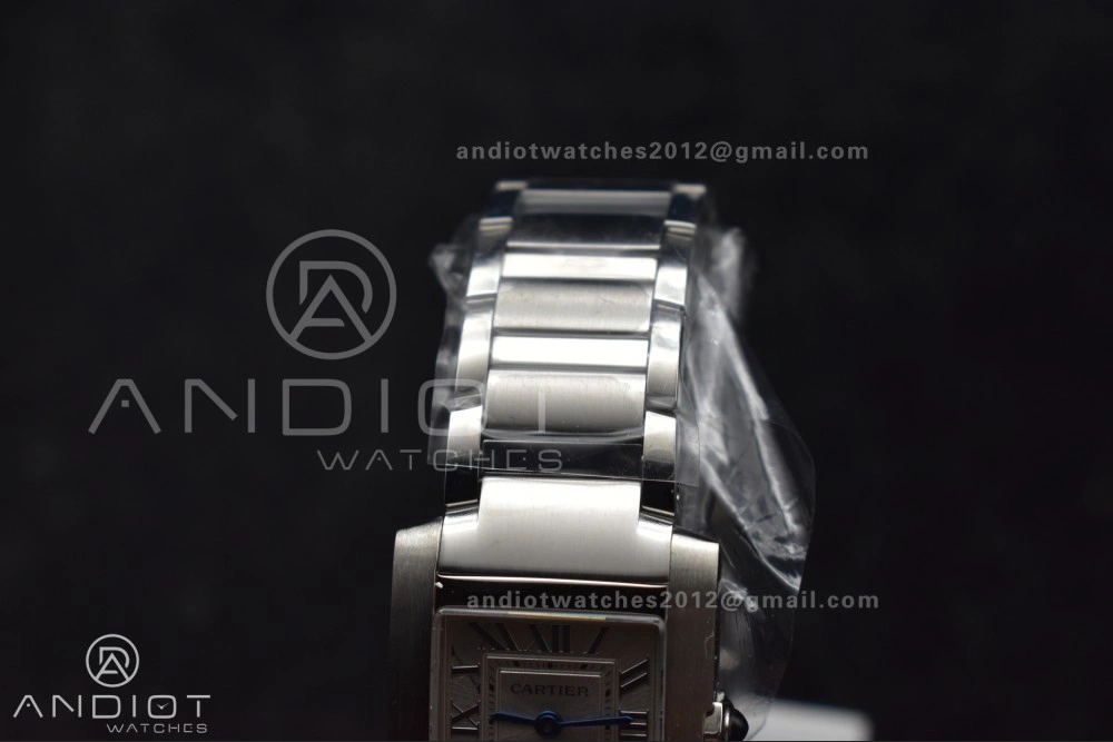 Tank Francaise Small SS KRF 1:1 Best Edition White Dial on SS Bracelet Ronda Quartz