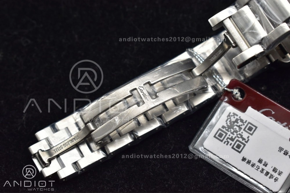 Tank Solo 20.3mm K11F SS White Dial With Diamond Bezel On SS Bracelet Ronda Quartz