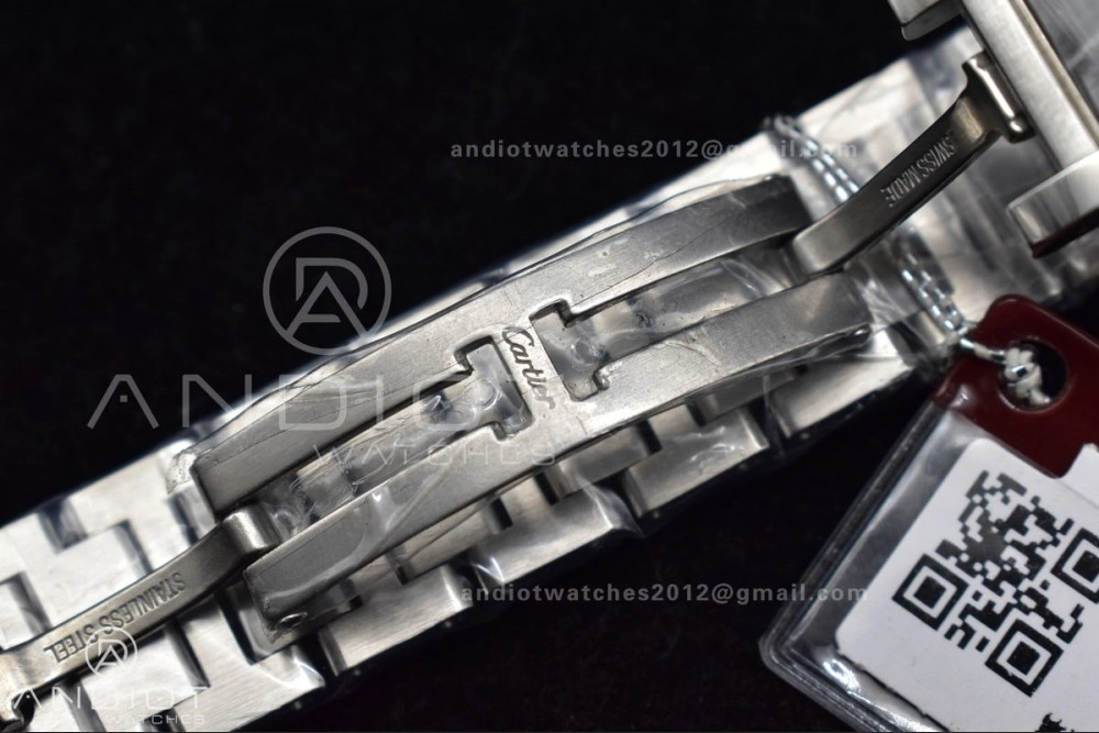 Tank Solo 20.3mm K11F SS White Dial With Diamond Bezel On SS Bracelet Ronda Quartz