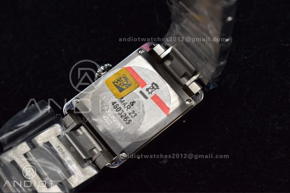 Tank Solo 20.3mm K11F SS White Dial With Diamond Bezel On SS Bracelet Ronda Quartz