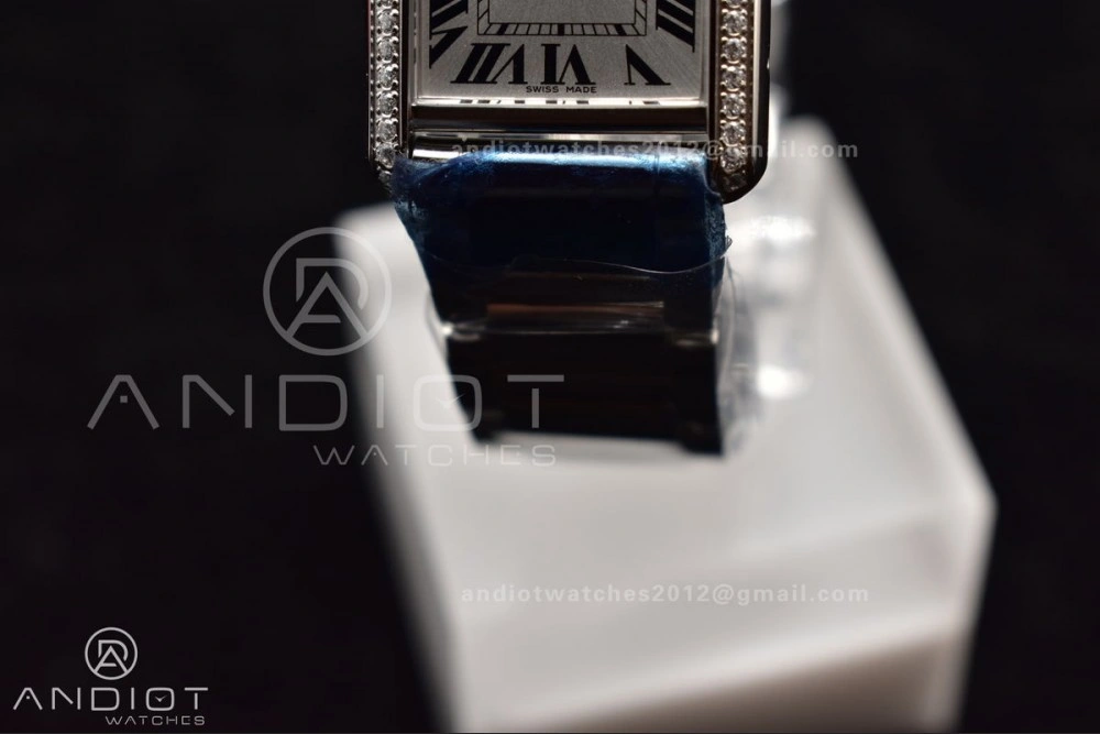 Tank Solo 20.3mm K11F SS White Dial With Diamond Bezel On SS Bracelet Ronda Quartz