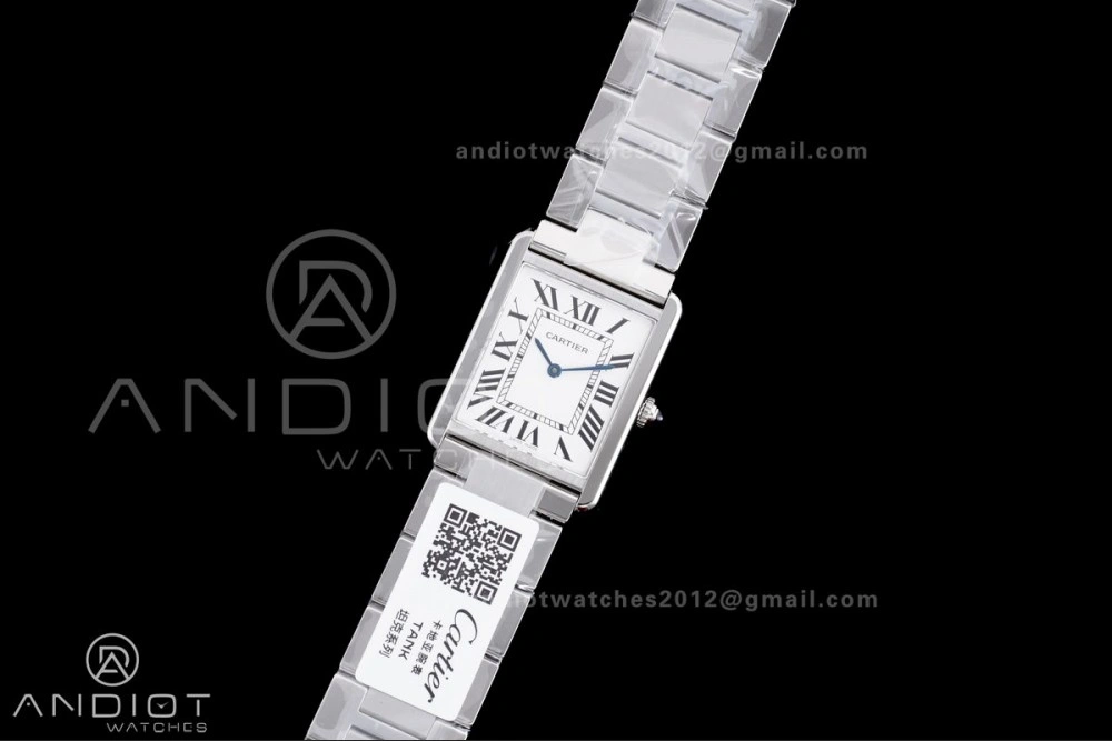 Tank Solo 27.5x34.8mm AF SS White Dial on SS Bracelet Ronda Quartz