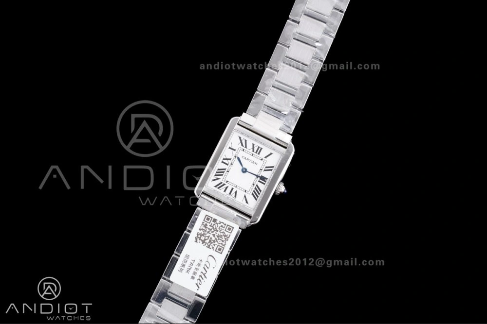 Tank Solo 31x24.4mm AF SS White Dial on SS Bracelet Ronda Quartz