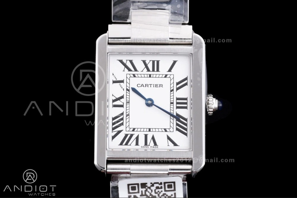 Tank Solo 31x24.4mm AF SS White Dial on SS Bracelet Ronda Quartz