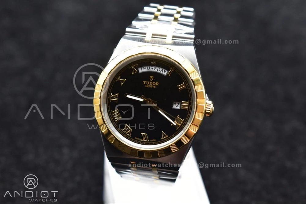 Tudor Royal V7F 1:1 Best Edition Black Dial On YG SS Strap A2836