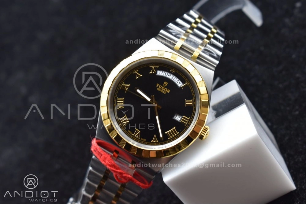 Tudor Royal V7F 1:1 Best Edition Black Dial On YG SS Strap A2836