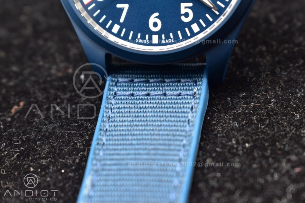 Watch of Pilot 'Laureus Sport for Good' Blue Ceramic M+F Best Edition on Blue Nylon Strap A2892