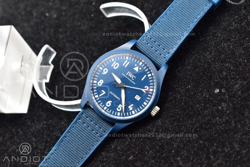 Watch of Pilot 'Laureus Sport for Good' Blue Ceramic M+F Best Edition on Blue Nylon Strap A2892