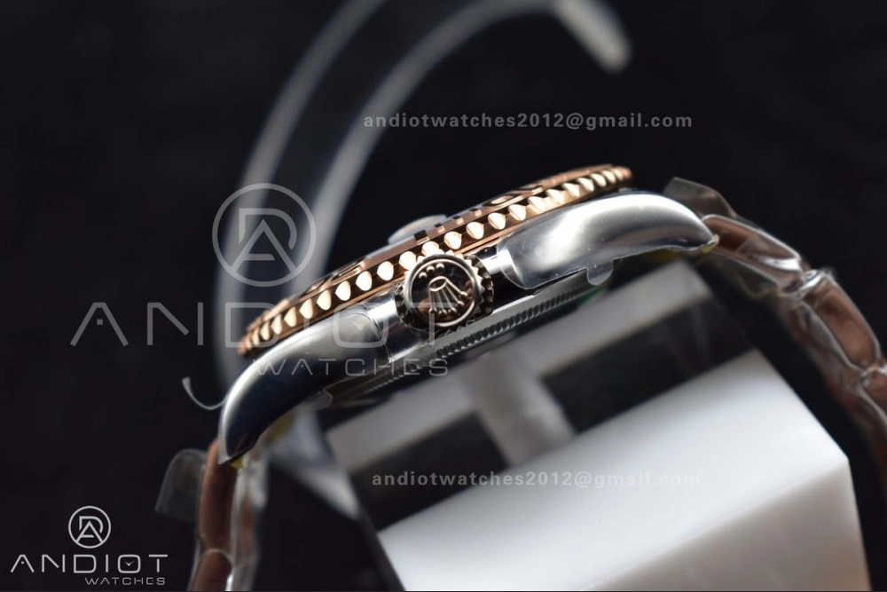 Yacht-Master 126621 Clean 1:1 Best Edition Rose Gold Plated 904L Steel Black Dial On SS Bracelet VR3235