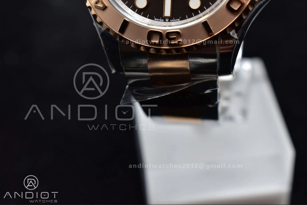Yacht-Master 126621 Clean 1:1 Best Edition Rose Gold Plated 904L Steel Brown Dial On SS Bracelet VR3235