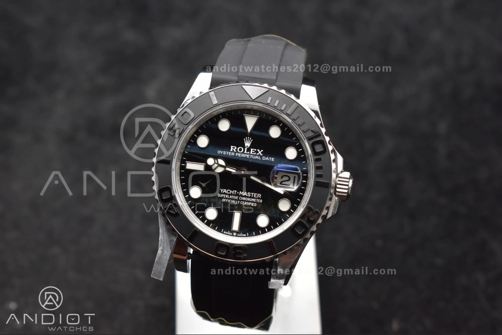 Yacht-Master 42mm 226659 Gold Factory 1:1 Best Edition Ceramic Bezel Falcon's Eye Dial on Oyster flex Strap VR3235 (Tungsten Heavy Version)