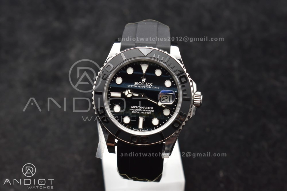 Yacht-Master 42mm 226659 Gold Factory 1:1 Best Edition Ceramic Bezel Falcon's Eye Dial on Oyster flex Strap VR3235 (Tungsten Heavy Version)